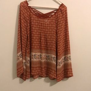 Blu Pepper Long Sleeve Sheer Top